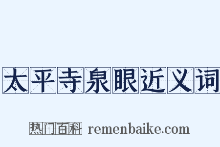 太平寺泉眼近义词是什么意思的图片